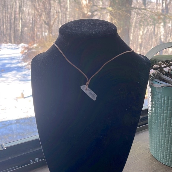 Natural Clear Quartz Cylinder Necklace - Picture 11 of 14